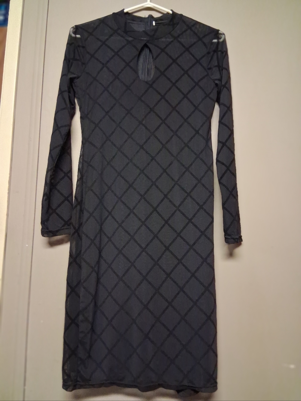 Black Mesh Dress Gothic Midi Dress - Picture 3 of 7